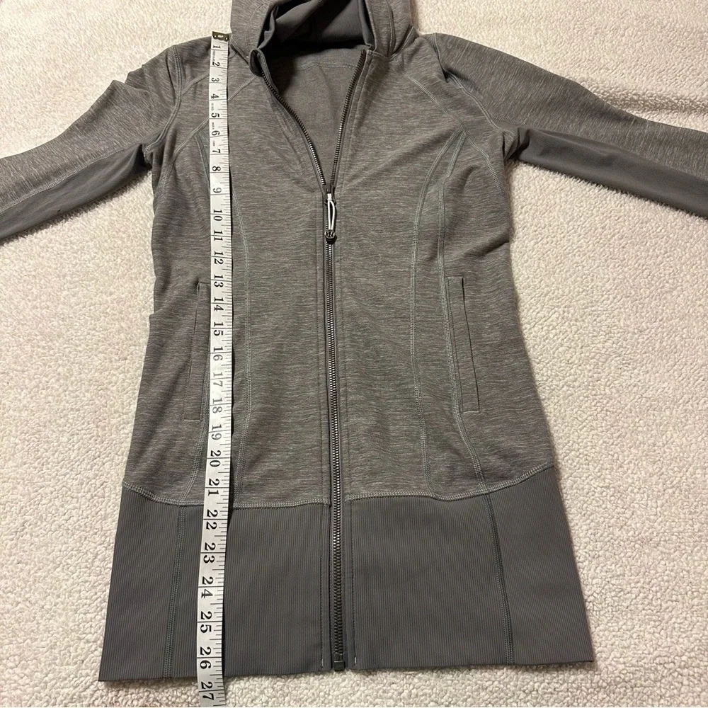 Lululemon Daily Practice Hooded Jacket Heathered Slate Gray Long Line